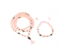 Rose Quartz Mala and Bracelet Set