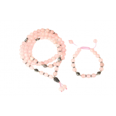 Rose Quartz Mala and Bracelet Set