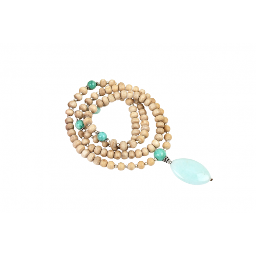 Amazonite and Tulsi Beads Mala