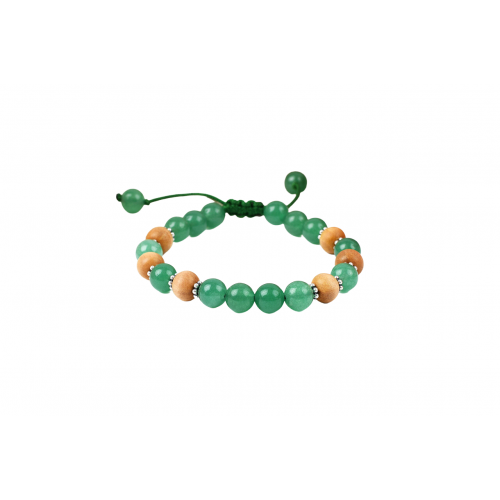 White Sandal and Green Jade Bracelet