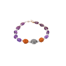 Amethyst and Rudraksha Bracelet