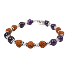 Rudraksha and Amethyst beads Bracelet - I