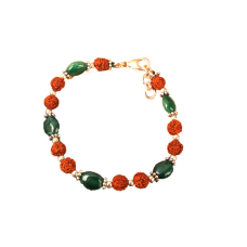 Rudraksha Emerald Bracelet