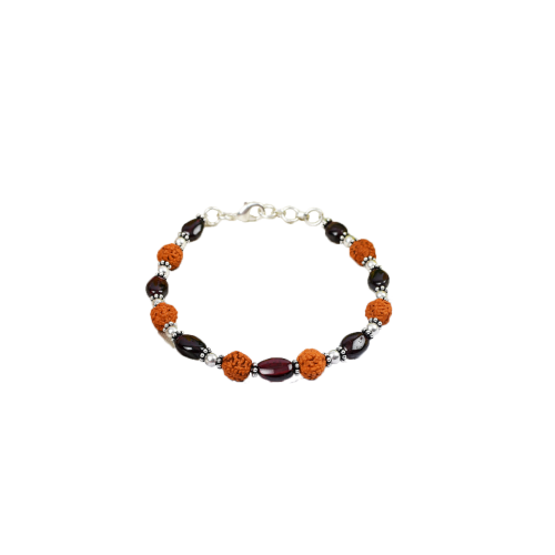 Rudraksha Garnet Bracelet