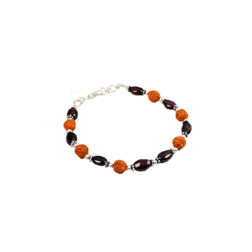 Rudraksha Garnet Bracelet - Design I