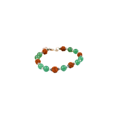 Rudraksha and Green Jade bracelet - Design I