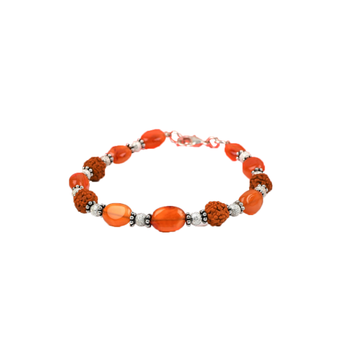 Rudraksha and Carnelian Bracelet - I