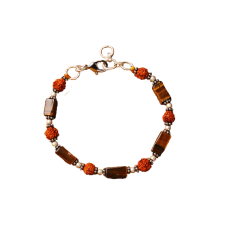 Rudraksha Tiger Eye Cylinder bead Bracelet