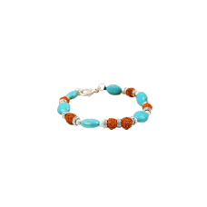 Rudraksha and Turquoise bracelet