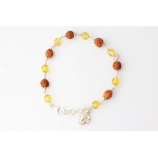 4 Mukhi with Yellow Citrine Bracelet in Silver Capping
