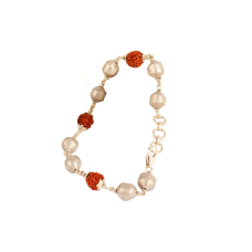 Rudraksha and Parad Bracelet in silver knot - 10 to 13mm