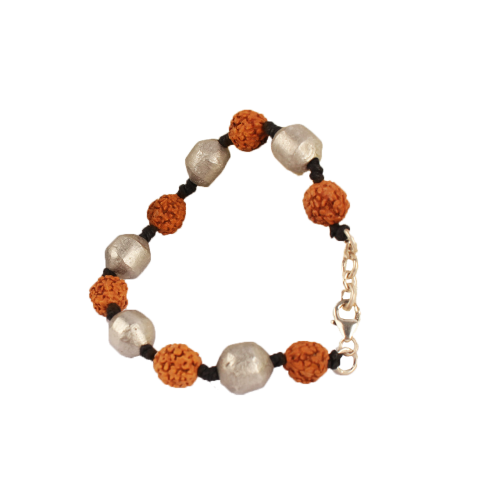 Rudraksha and Parad Bracelet in thread - 10 to 13mm