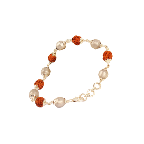 Rudraksha and Parad Bracelet in silver - 10 to 13mm