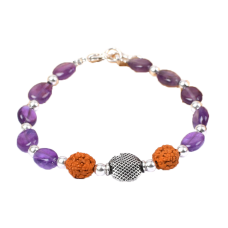 Amethyst and Rudraksha Bracelet - III