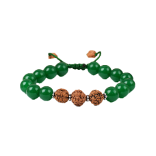 Green Onyx and Rudraksha Bracelet