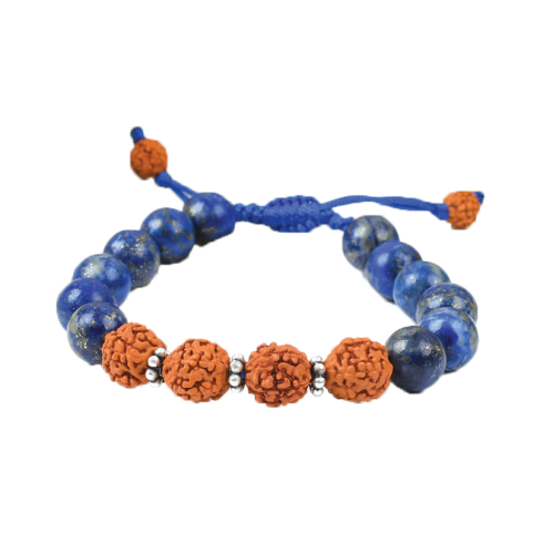 Lapis Lazuli and Rudraksha Bracelet