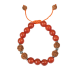 Orange Carnelian and Rudraksha Beads Bracelet