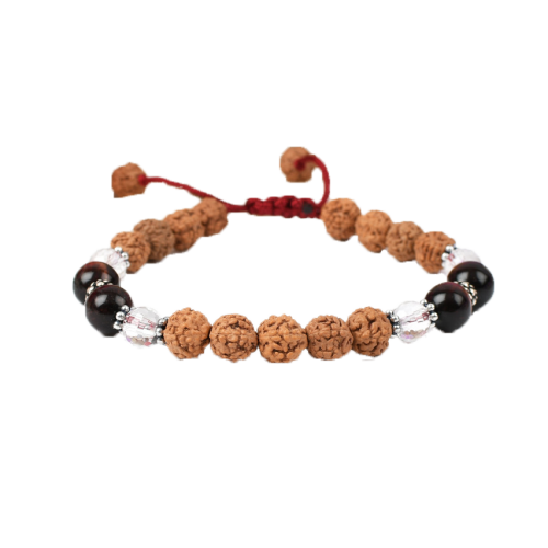 Rudraksha with Sphatik and Red Tiger Eye Bracelet