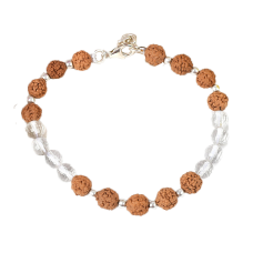 Rudraksha with faceted Crystal Bracelet