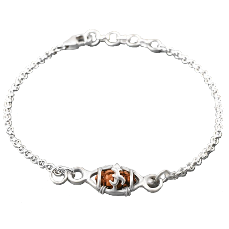 One Mukhi Rudraksha Bracelet with Crystal and Coral beads  Devshoppe