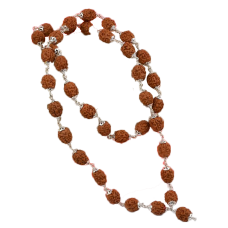 4 Mukhi Bramha Mala 36 + 1 Beads in Silver - 10mm