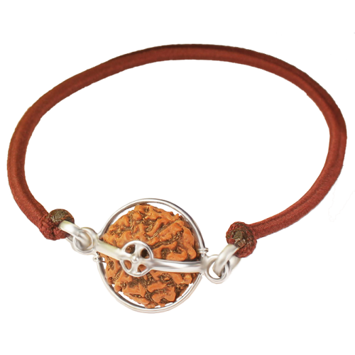 6 Mukhi Rudraksha Java Bracelet Capped in Silver - 15mm