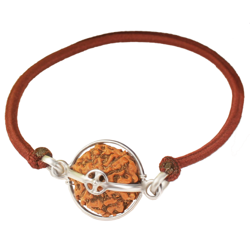 6 Mukhi Rudraksha Java Bracelet Capped in Silver - 10mm