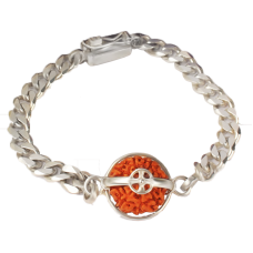 8 Mukhi Rudraksha Java Silver Bracelet in Silver Chain Large