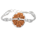 10 Mukhi Rudraksha Nepal Silver Snake Chain Bracelet Large 26mm-28mm