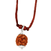 3 mukhi rudraksha Nepal Pendant capped in Silver with Thread - 15mm