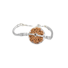 9 Mukhi Rudraksha Nepal Silver Bracelet in Snake Silver Chain Large - 27mm