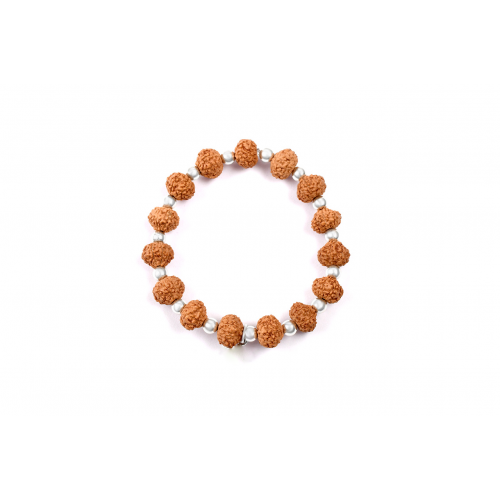 10 mukhi Narayan bracelet from Java with silver balls 11 mm