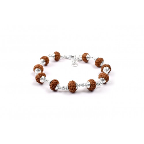 10 mukhi Narayan bracelet from Java with silver capping 10 mm