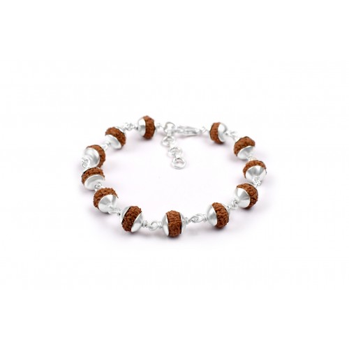 10 mukhi Narayan bracelet from Java with silver capping 8 mm