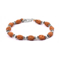 2 mukhi Moon bracelet from Java with silver balls and chakri - 10mm