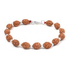 3 mukhi Agni bracelet from Java with silver balls - 10mm