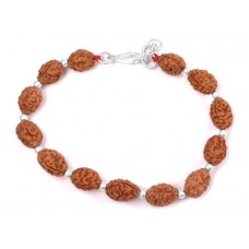 3 mukhi Agni bracelet from Java with silver balls - 13mm