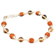 4 Mukhi Java Bracelet with Citrine Beads in Flower Capping
