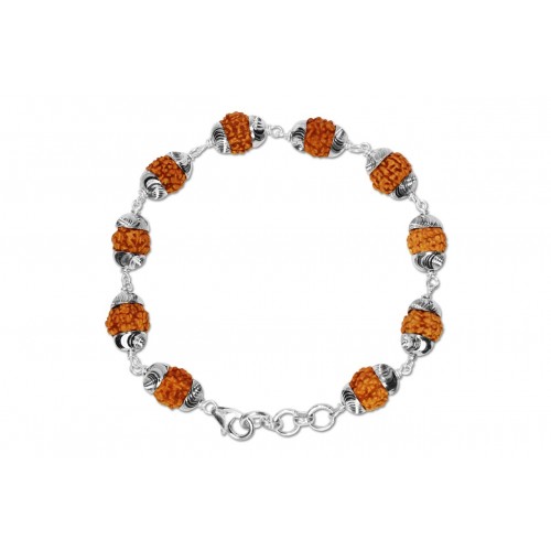 6 Mukhi Rudraksha Mars power bracelet - Java with Self Designer Capping