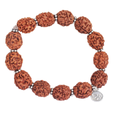 Large 4 mukhi Brahma bracelet in silver spacers