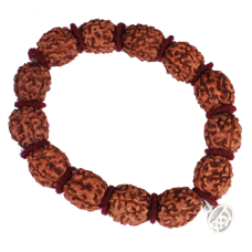 Large 4 Mukhi Brahma Bracelet in Woolen Spacers