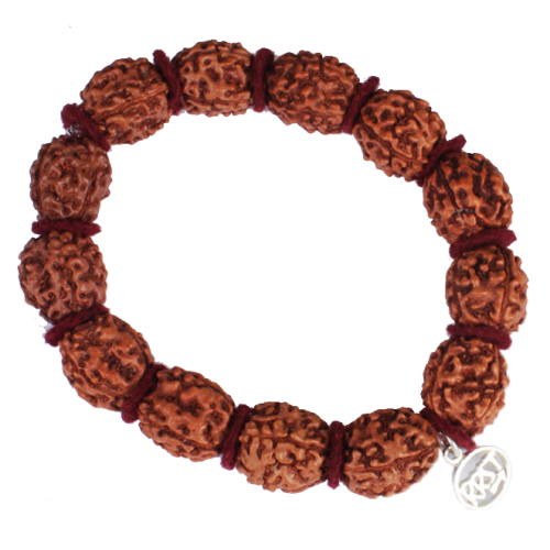 Large 4 Mukhi Brahma Bracelet in Woolen Spacers