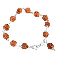 Rudraksha Bracelet in silver caps - 10mm