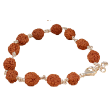 Rudraksha Bracelet - 9mm in Silver