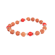 6 mukhi Java Bracelet with Coral