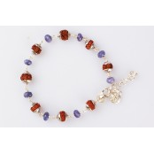 7 Mukhi with Blue Sapphire Bracelet in Silver Capping