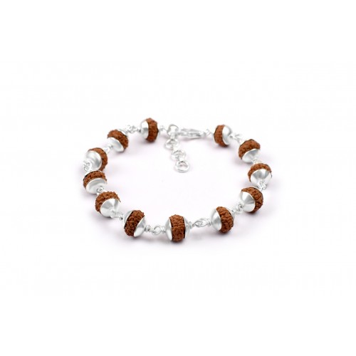 7 mukhi Goddess Laxmi  Bracelet from Java with Silver Capping