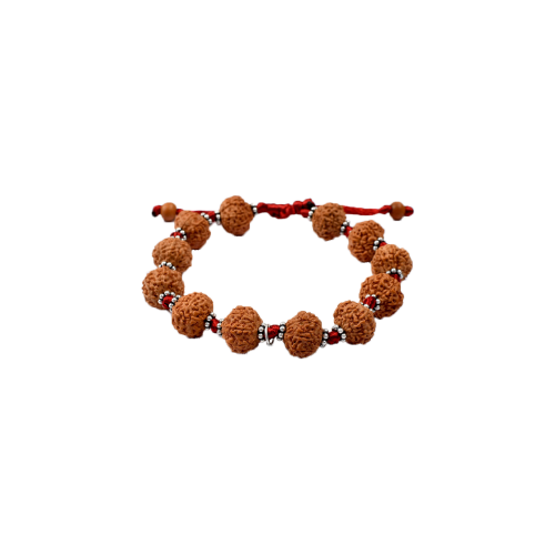 7 mukhi Goddess Laxmi  bracelet from Java with silver chakri in thread 14 mm