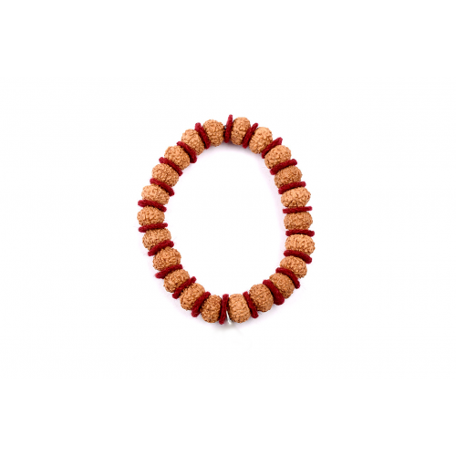 7 mukhi Goddess Laxmi  bracelet from Java in woolen spacers - 11 mm