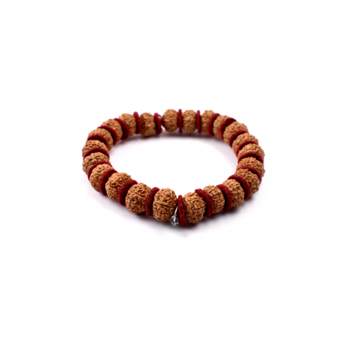 7 mukhi Goddess Laxmi  bracelet from Java in woolen spacers - 13 mm